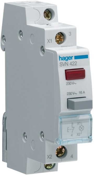 HAGER PULSDR.1 V 16A+LED RD SVN422